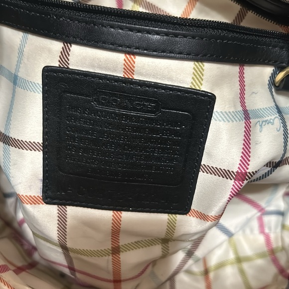 Coach Ergo Black Pleated Leather Tattersall Tote Bag Purse Satchel - Picture 9 of 13